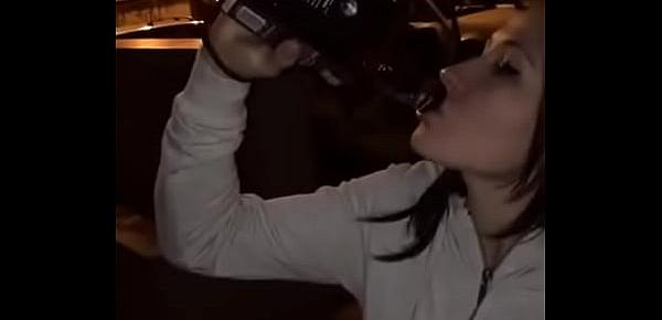  Sexy Girl non stop drinking full bottle Less the a minute